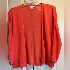 J Jill / Lightweight, Waist Length,  🍊 Colored Cárdigan / Sweater, 41% Linen